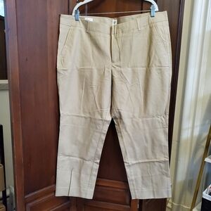 GAP Tan Ankle Cropped Pants with Paneled Design